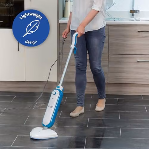 Russell Hobbs Steam Mop Broom in White and Blue with 1400W Power and 380ml Water Tank – 5