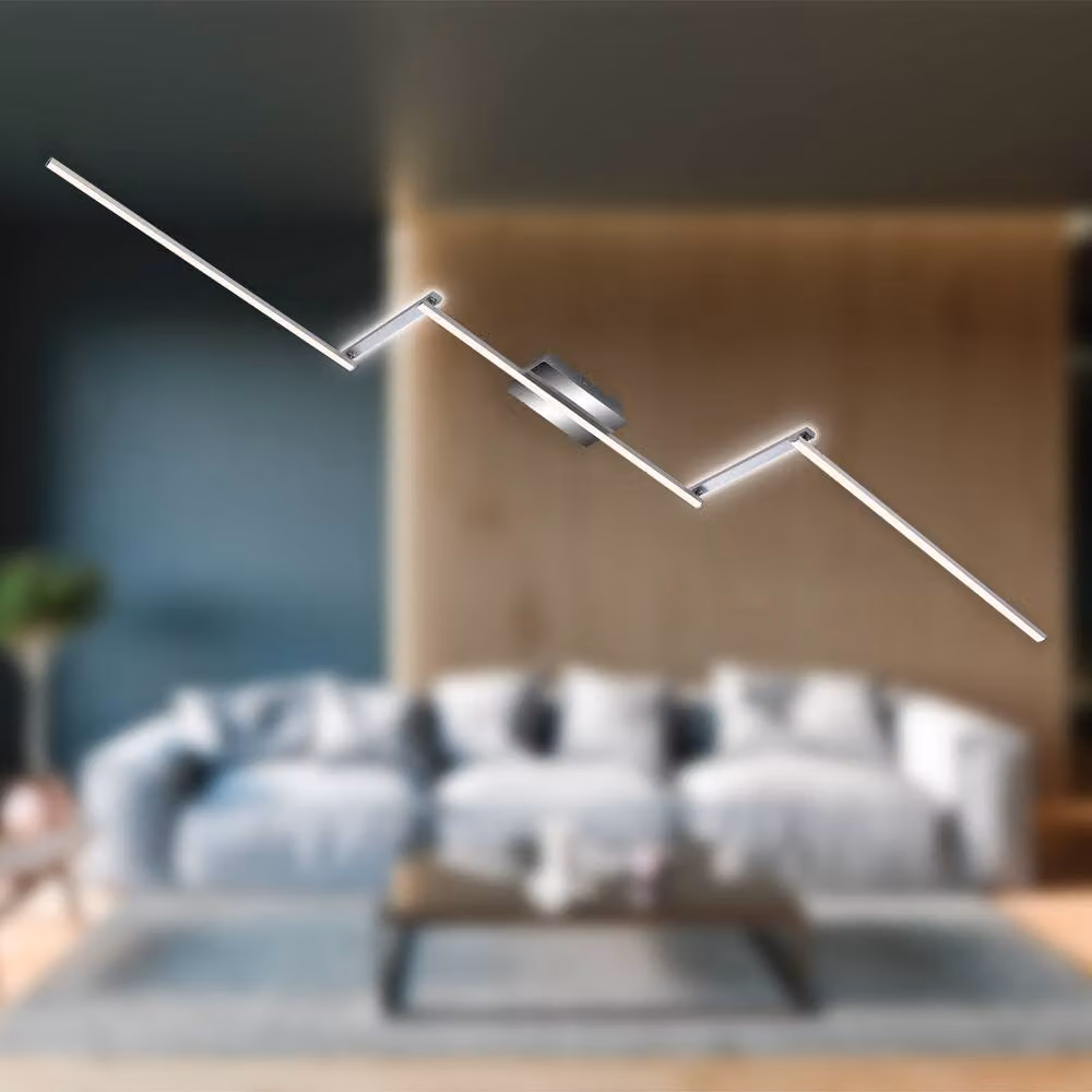 Briloner 24W Adjustable LED Ceiling Light in Chrome and Silver – 3