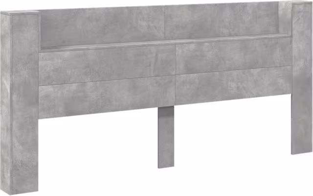 Berkfield Home LED Headboard Cabinet in Concrete Grey, W: 220 cm, D: 16.5 cm, H: 103.5 cm – 1