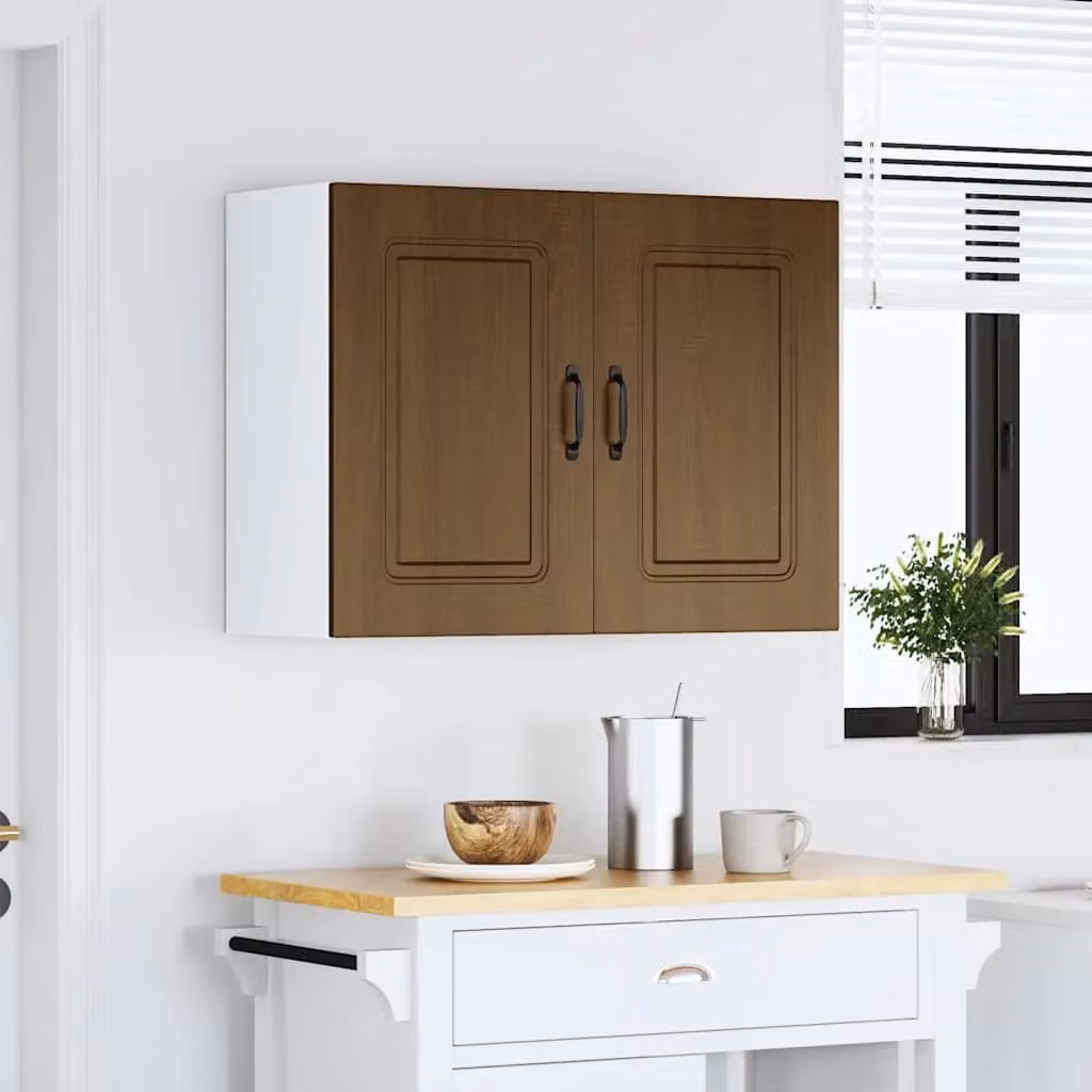 Berkfield Home Kalmar Wall Cabinet in Brown Oak Engineered Wood – 2