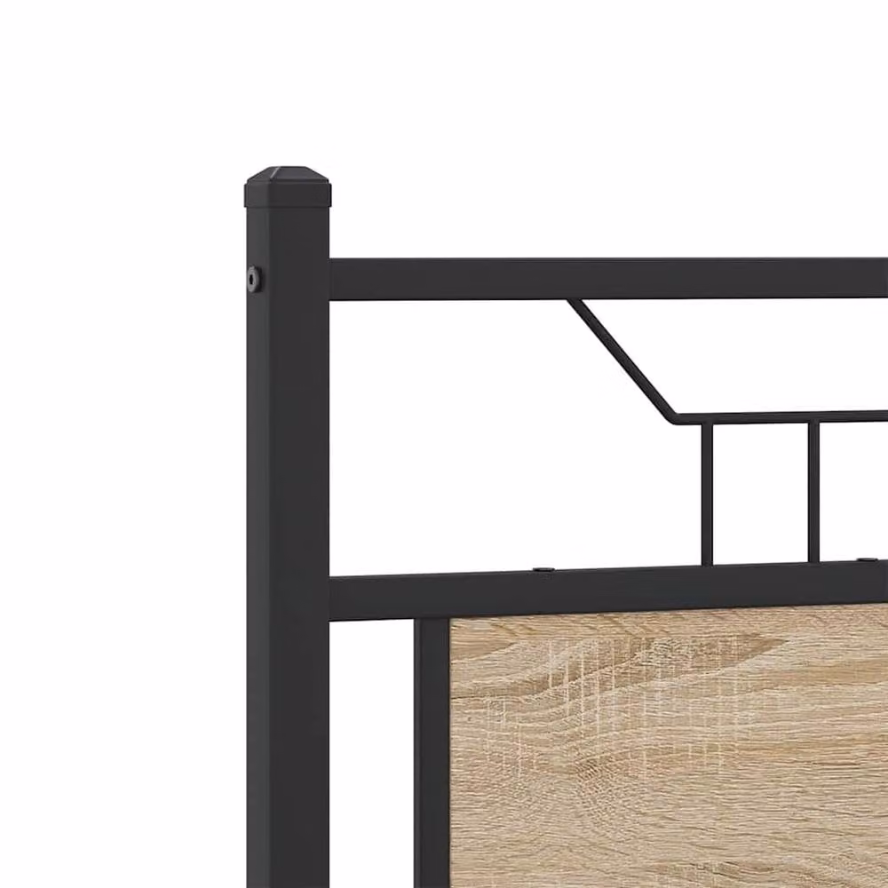 Berkfield Home Sonoma Oak Decorative Bed Frame, Small Double, Natural Wood and Metal, W/D/H: 120 x 190 cm – 4