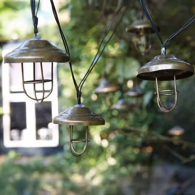 Luxform Solar LED String Lights in Bronze with Multicolour Transparent Bulbs
