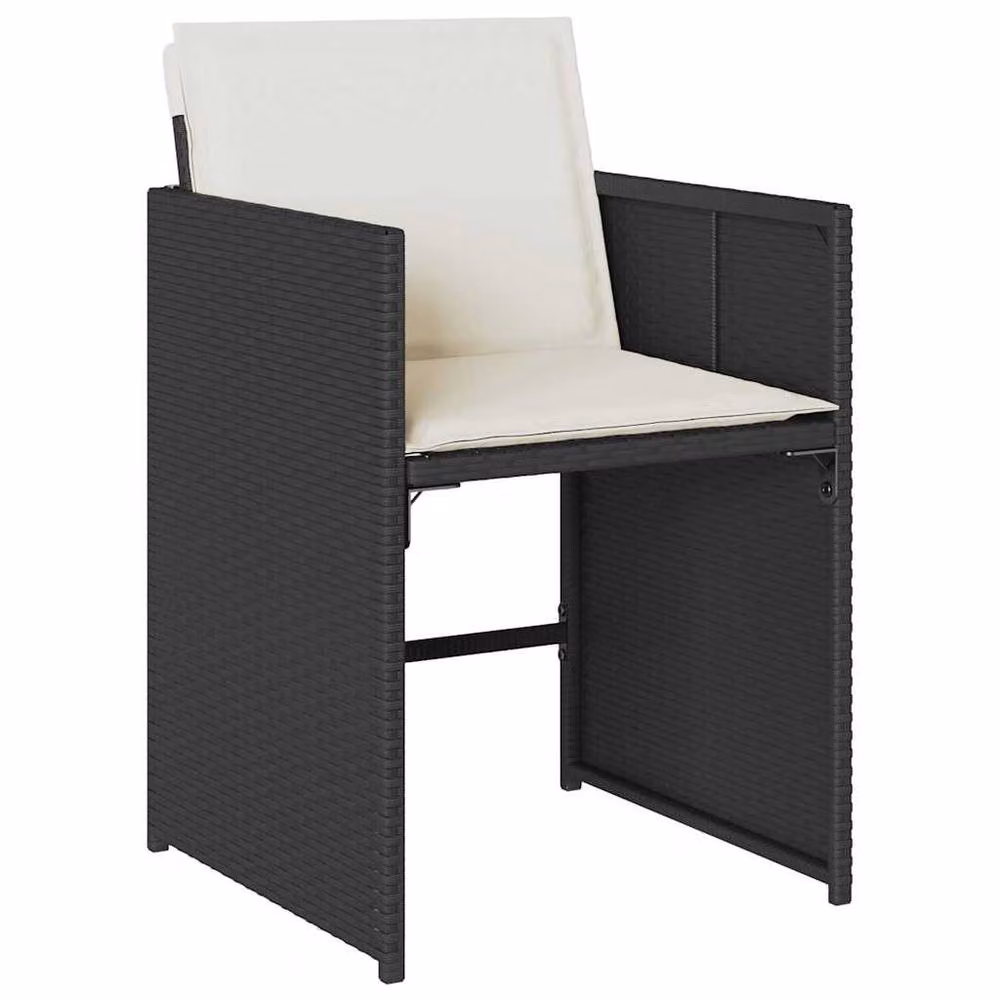 Berkfield Home Garden Dining Set in Black and Cream White – 3