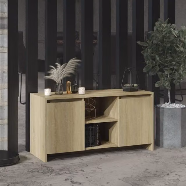 Berkfield Home Sonoma Oak TV Cabinet in Brown, W: 102 cm, D: 37.5 cm, H: 52.5 cm