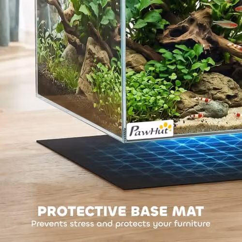 PawHut 51L Fish Tank with Protective Base Mat, Transparent and Black, W: 60 cm, D: 30 cm, H: 30 cm – 6