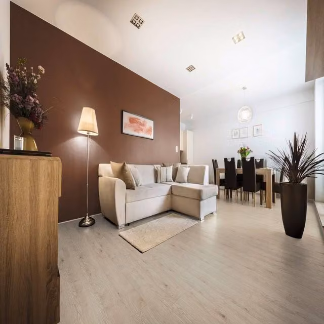 Luvanto Premium Wood Effect Glue Down Luxury Vinyl Tile Plank in Light Beige, 2.5mm