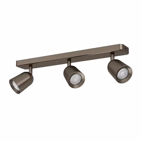 Eglo Camaldoli Modern 3-Light Spotlight Bar in Bronze with Adjustable GU10 Metal Ceiling Fitting