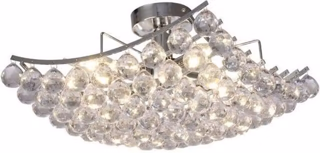 Netlighting Rayne Flush Ceiling Lamp with 4 Acrylic Spheres in Chrome and Grey