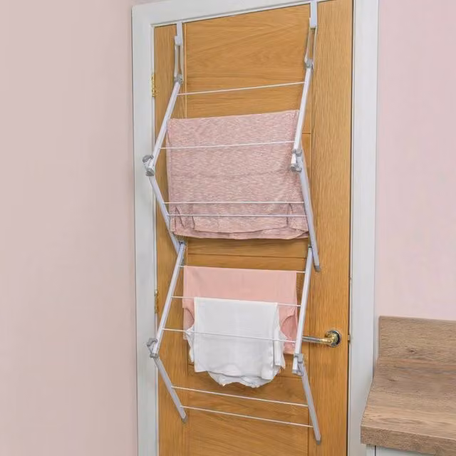 EONLION Over Door Concertina Drying Airer, 4.5m, White, Width: 100 cm – 1