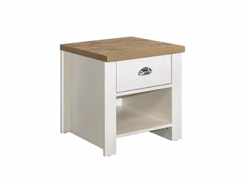 Birlea Highgate 1 Drawer Lamp Table in Cream and Beige – 1