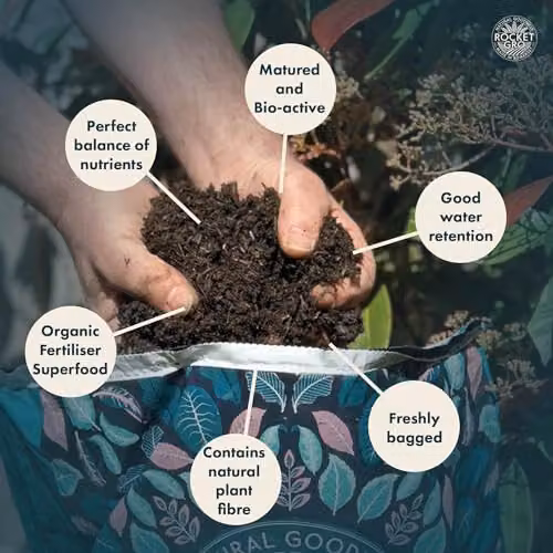 RocketGro Peat-Free Tree and Shrub Compost Superior Organic Bio-Active Blend, 40L – 3