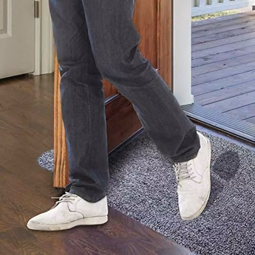 MantraRaj Super Absorbent Heavy Duty Non-Slip Washable Front Doormat, Grey, W: 55.1 cm, D: 15.4 cm – 4