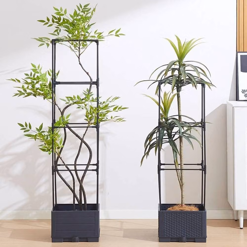 Havendro 4-Tier Self Watering Tomato Planter Pot with Vine Trellis Support in Grey, Height: 142 cm – 4