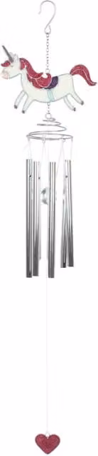 KDMK Unicorn Magic Glitter Metal Windchime in Silver