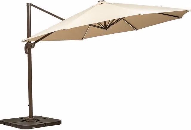 Royalcraft Solar Powered LED Cantilever Parasol in White or Beige