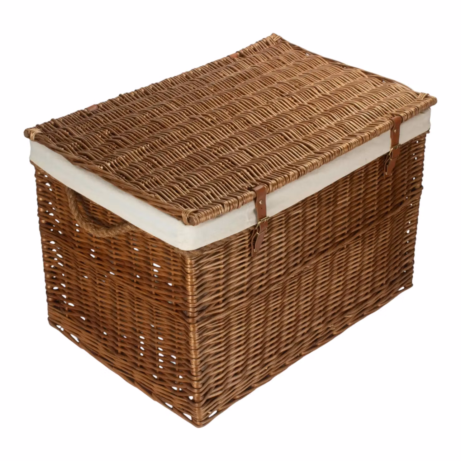 Red Hamper Large Light Steamed Wicker Storage Hamper with Handles in Brown and White (2kg) – 2