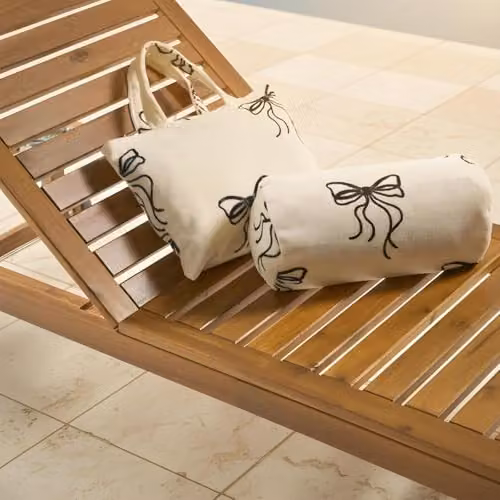 OHS Inflatable Bow Beach Bolster Pillow with Soft Microfibre Removable Cover, W/D/H: 36 x 16 x 16 cm – 5