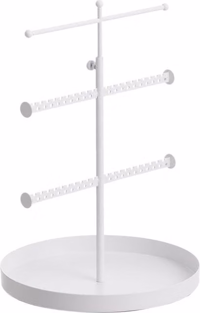 Komore White Metal Freestanding Jewellery Stand with Shelf