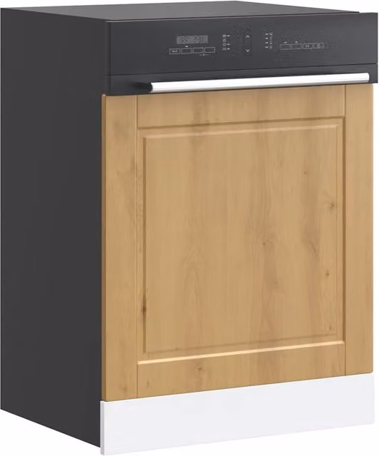 Berkfield Home Porto Artisan Oak Dishwasher Panel, Brown, Engineered Wood, H x W x D: 67 x 60 x 1.5 cm