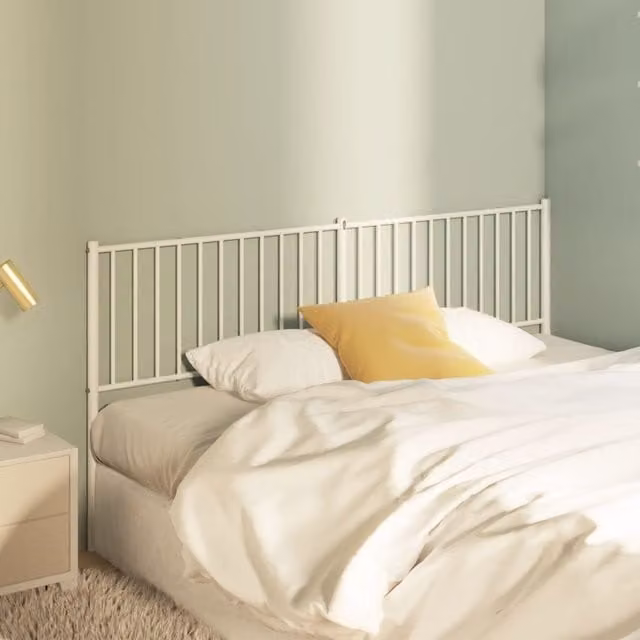 Berkfield Home Classic Metal Headboard in White