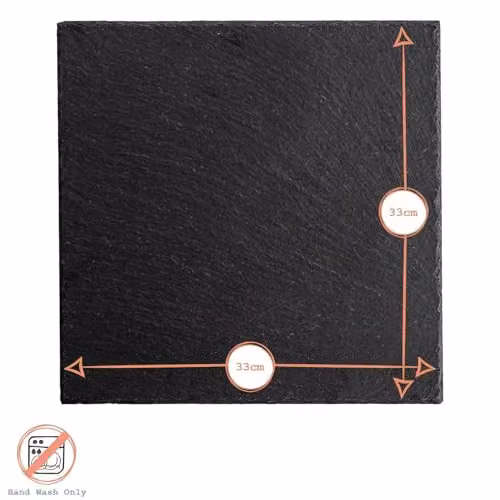 Argon Tableware Square Black Slate Placemats, Pack of 6, 33 cm – 3
