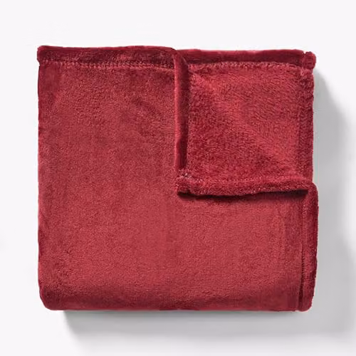 OHS Red Fluffy Fleece Throw Blanket, W/D/H: 120 x 150 cm – 4