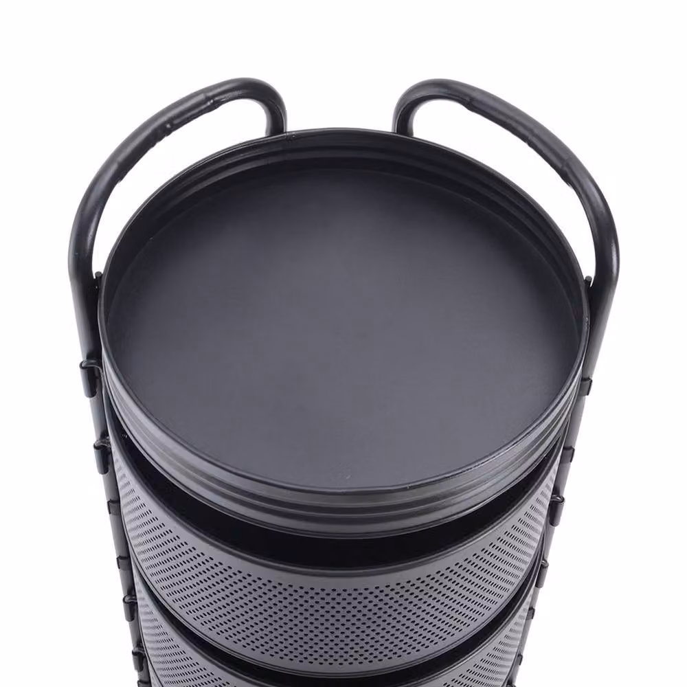 Garden Sanctuary 5-Tier Rotating Kitchen Storage Rack in Matt Black Metal – 6