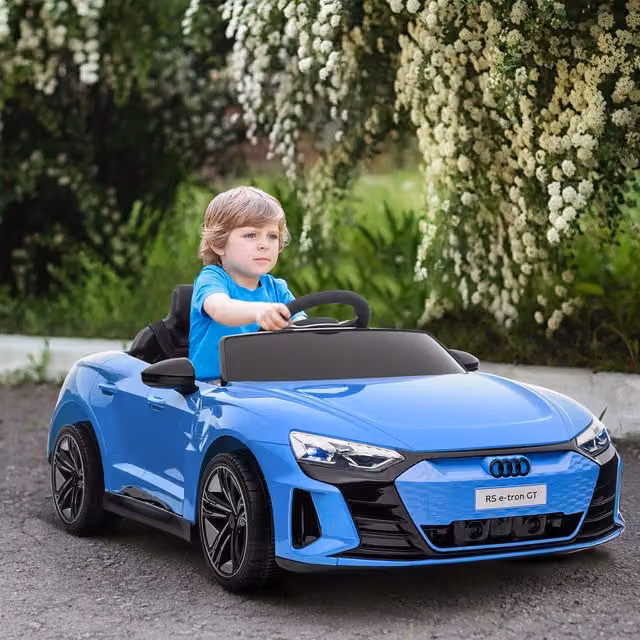 HOMCOM Audi Licensed 12V Kids Electric Ride-On Car with Light and Sound, Blue