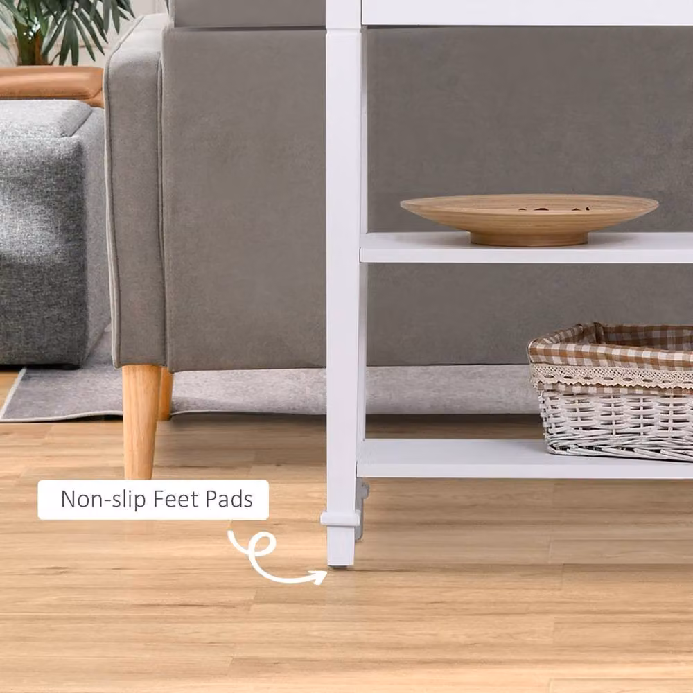 Wyld Haus Sacoso Retro Console Table with Drawer and Two Shelves in White, W/D/H: 75.6 x 27.5 x 80.5 cm – 5