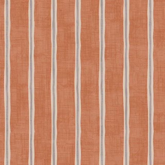iLiv Rowing Stripe Fabric in Paprika Orange