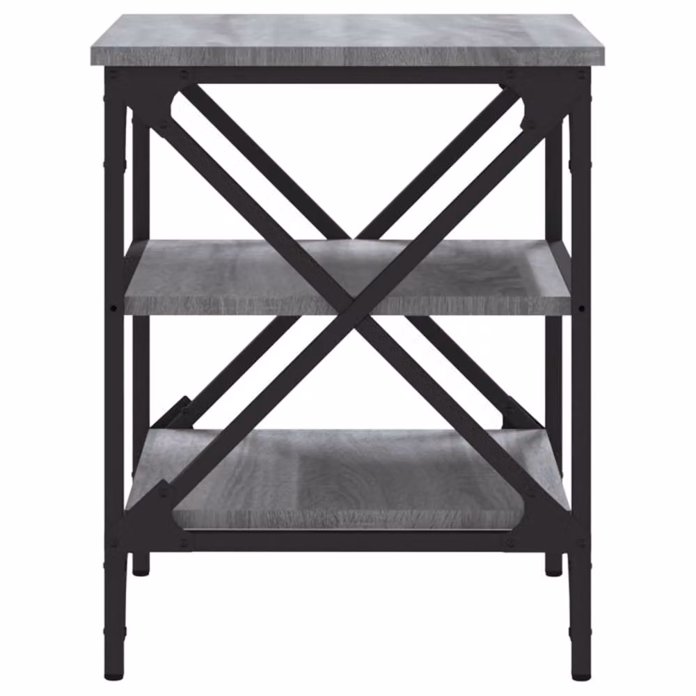 Berkfield Home Set of 2 Grey Sonoma Side Tables in Engineered Wood, W/D/H: 40 x 42 x 50 cm – 4