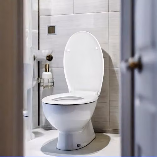 BARGAINS-GALORE D-Shaped White Soft Close Toilet Seat with Quick Release Function – 2