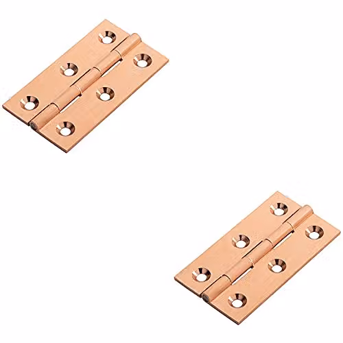 Loops 2 Pack Satin Copper Screw On Cabinet Hinges W/D/H: 64 x 35 x 2 mm