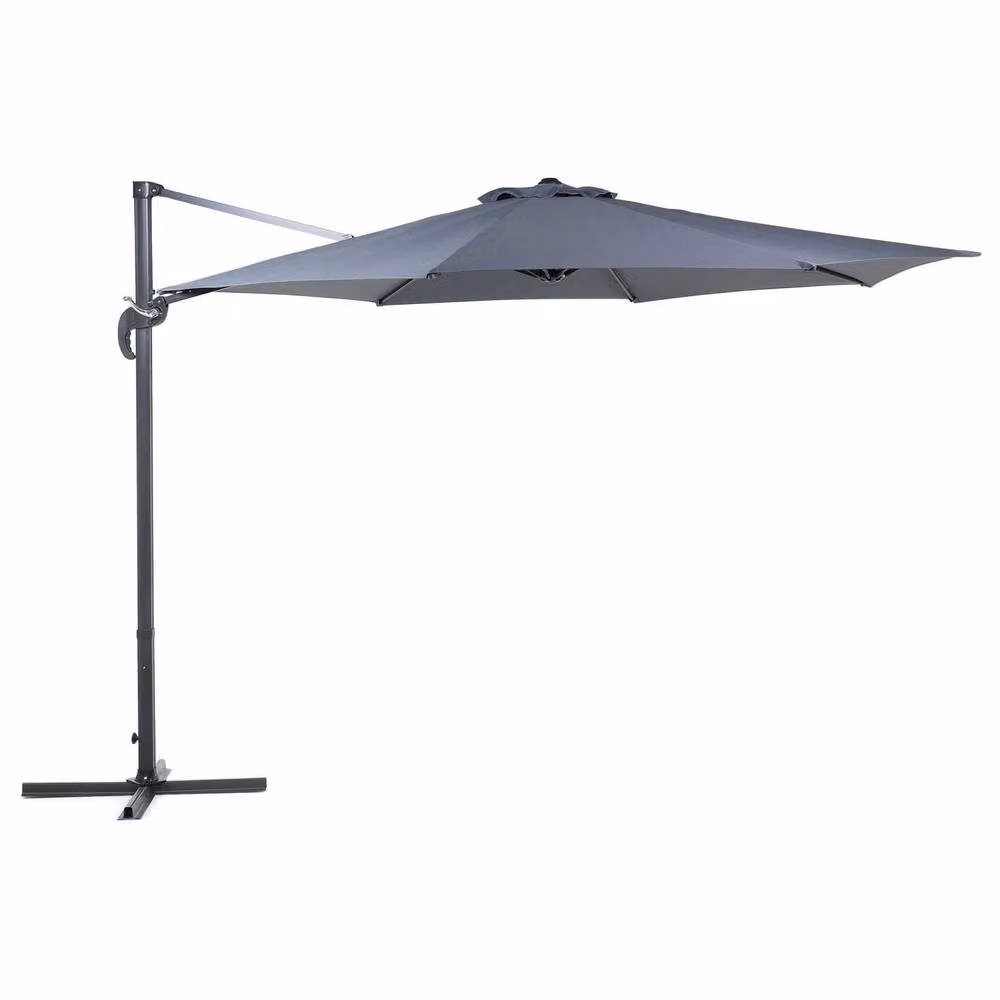 Wyld and Coco Grey Octagonal Parasol with 360 Degree Swivel Crank and Aluminium Frame, Diameter: 240 cm – 2
