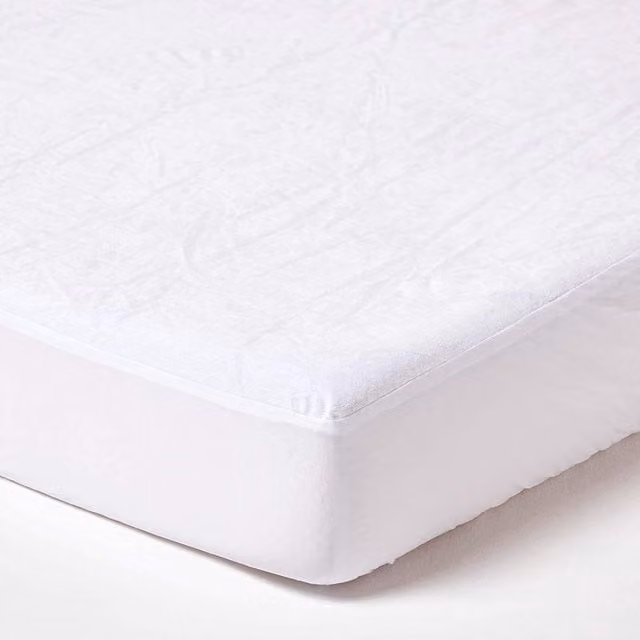 Homescapes White Terry Cotton Waterproof Mattress Protector