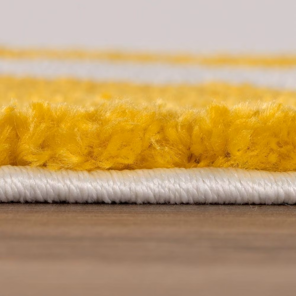 THE RUGS Joli Chequered Soft and Dense Pile Living Room and Bedroom Rug in Yellow, W/D: 120 x 170 cm – 2
