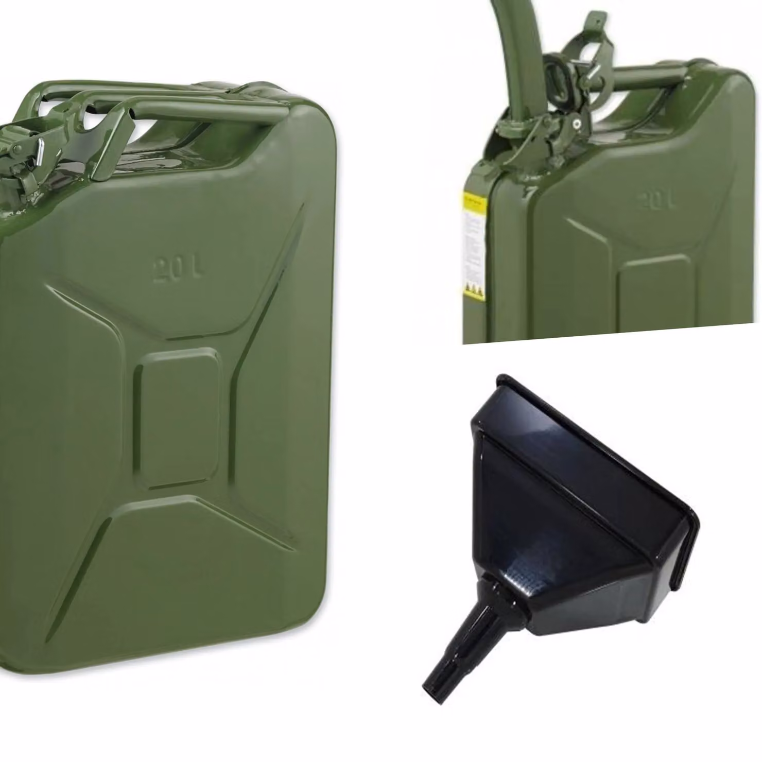 Pegdev 20L Heavy Duty UN Certified Fuel Jerry Can with Funnel in Dark Green – 3
