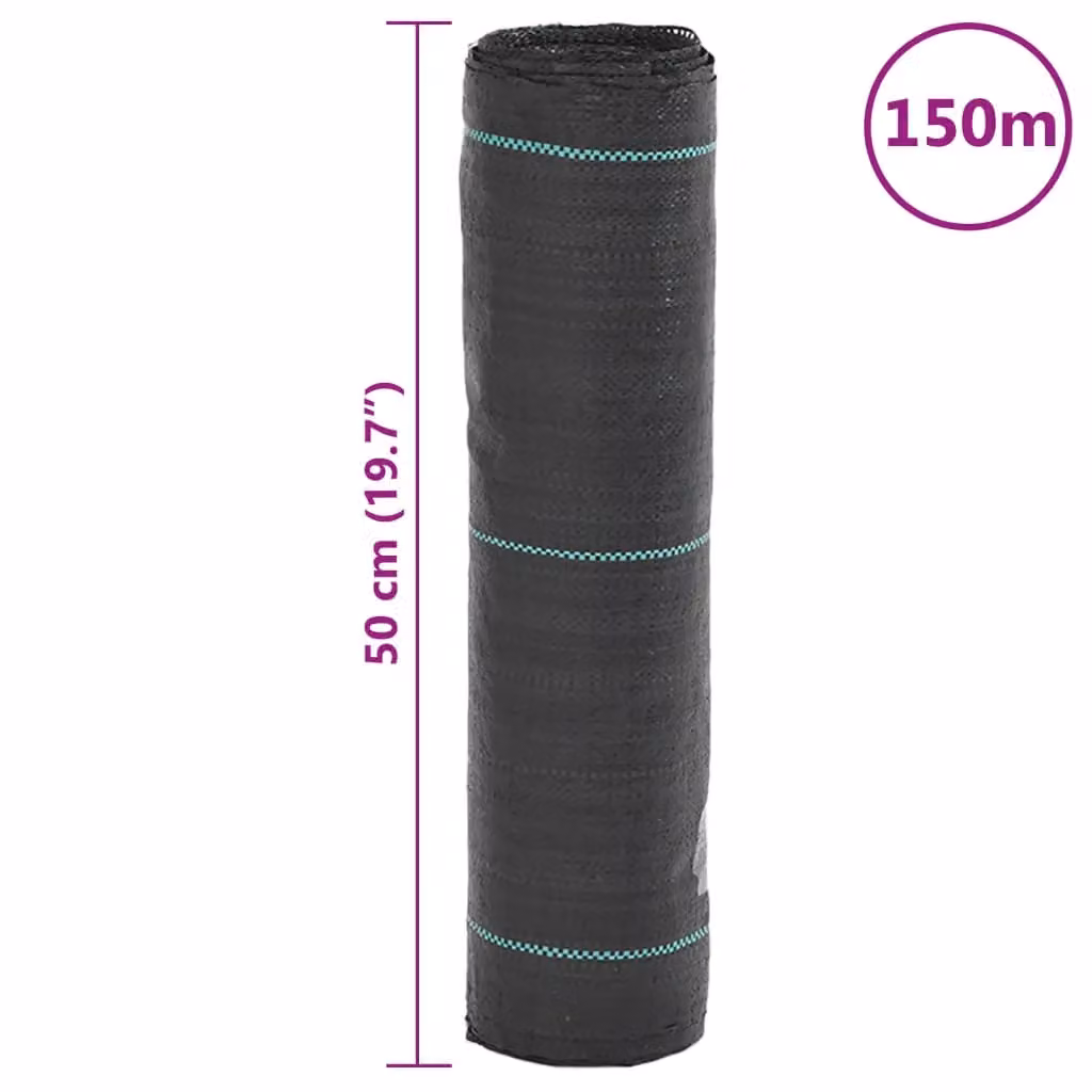 Berkfield Home Black Plastic Weed Membrane for Planters, W/D/H: 0.5 x 150 m – 4