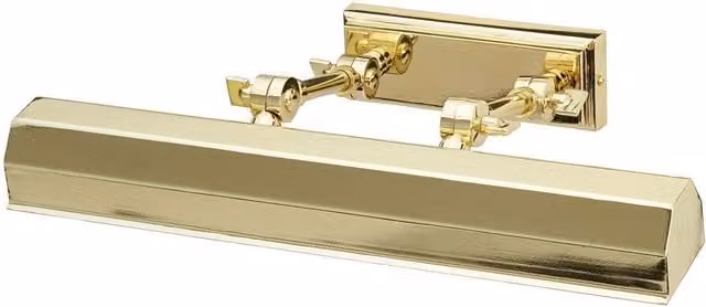 Netlighting Chawton 2 Light Adjustable Brass Picture Wall Light in Yellow/Gold with E14 Base
