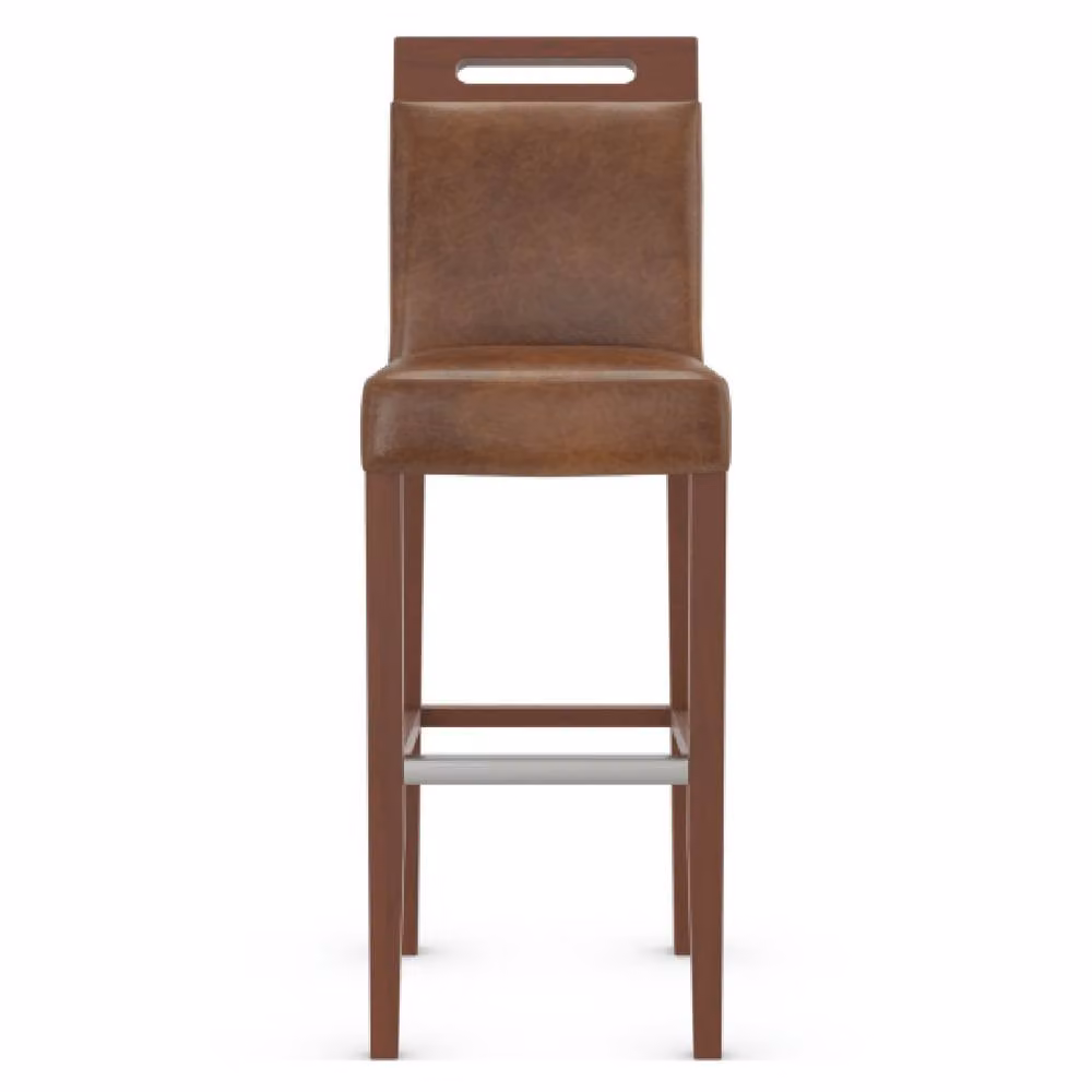 netfurniture Greta Aniline Tan Real Leather Kitchen Breakfast Bar Stool in Brown – 2