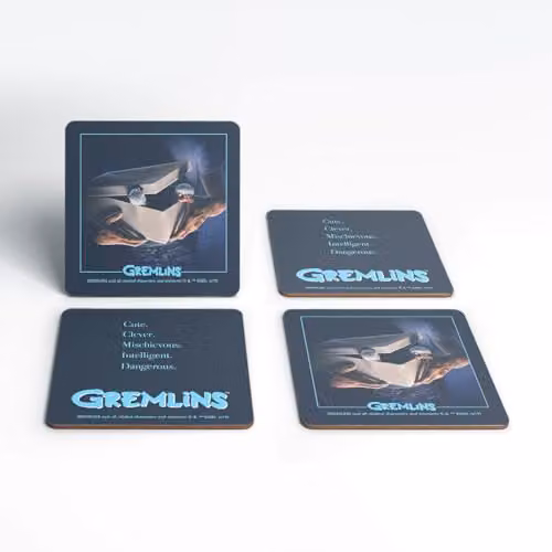 Zavvi Gremlins One-Sheet Coaster Set, Multicolour Cork