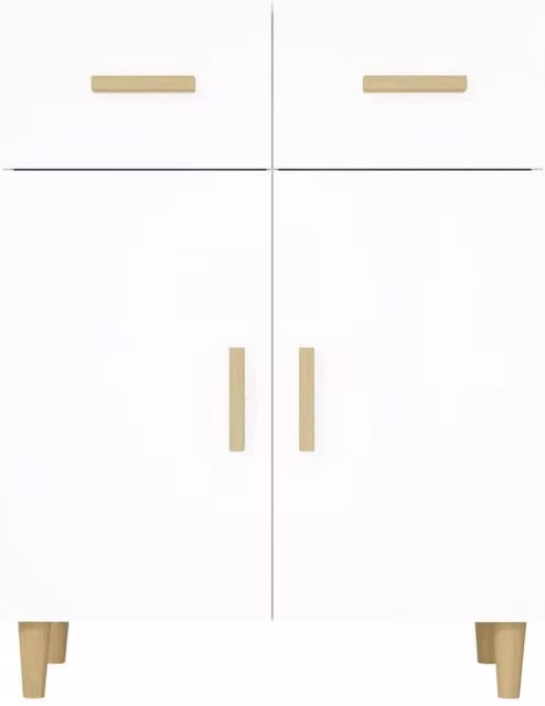 Berkfield Home White Sideboard in Matt Engineered Wood W/D/H: 69.5 x 34 x 89 cm – 1