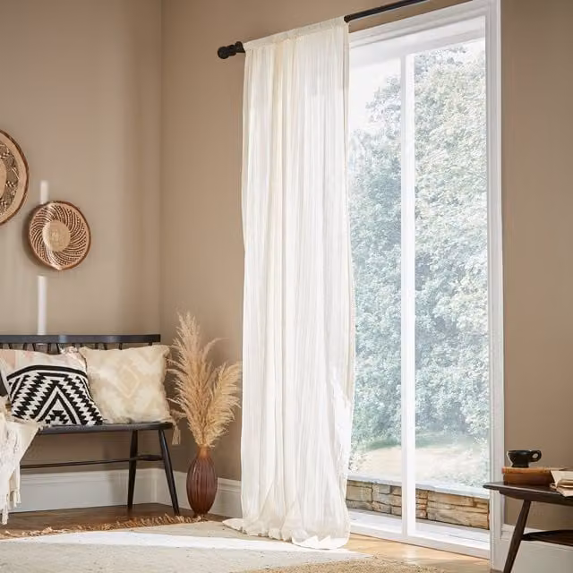 Pineapple Elephant Zofia Broderie Anglaise Cotton Voile Curtain Panel in Natural, Width: 140 cm, Height: 183 cm – 1