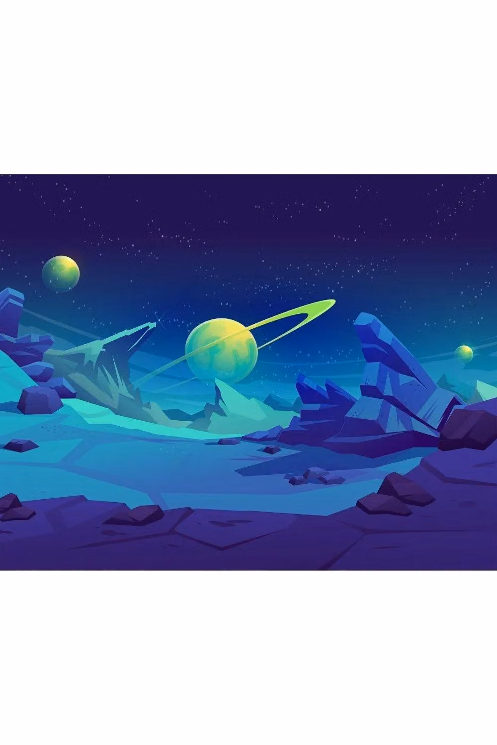 Origin Murals Space Landscape Abstract Wall Mural in Blue, W: 300 cm, H: 240 cm – 2