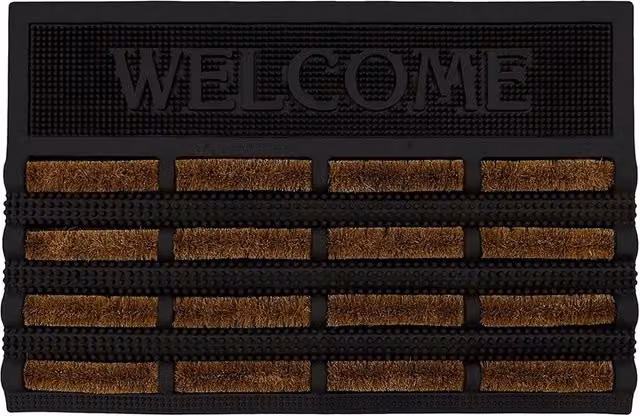 JVL Nimbus Tuffscrape Coir and Rubber Doormat, Brown/Beige, W: 40 cm, D: 60 cm – 7