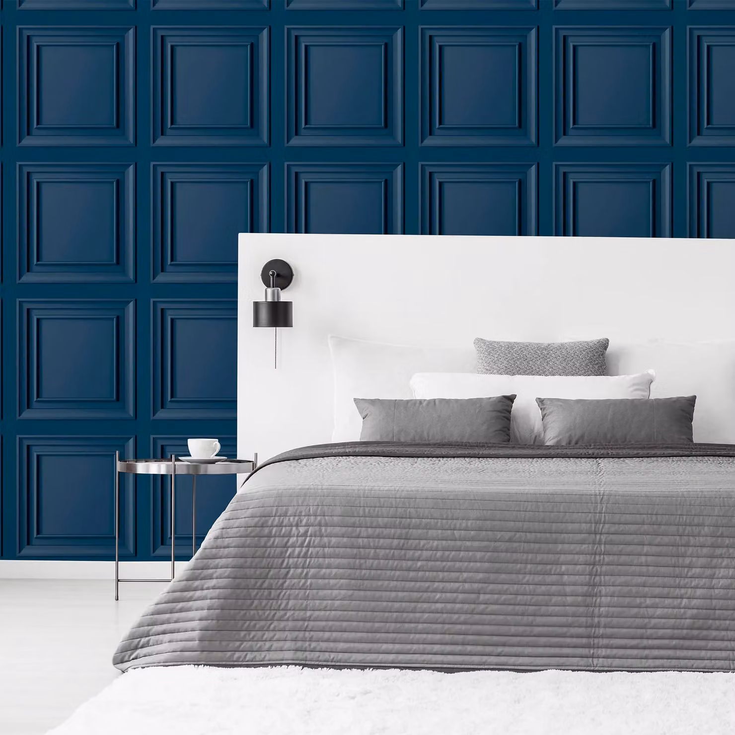Graham & Brown Plain Blue and Grey Paper Wallpaper – 3