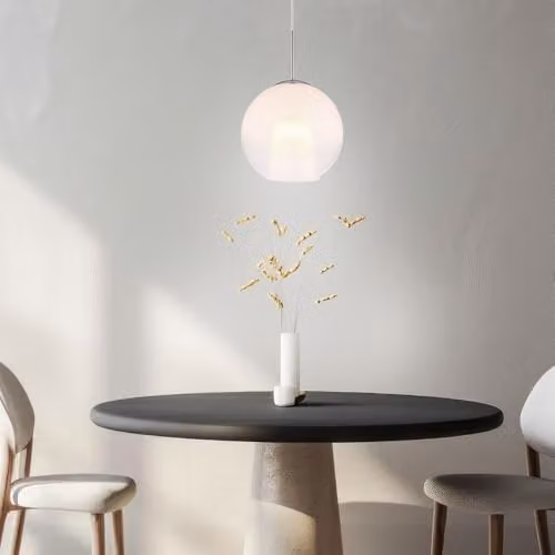 Globo Lighting Modern Sphere Pendant Light with Chrome and Glass Shade for Dining Rooms – 2