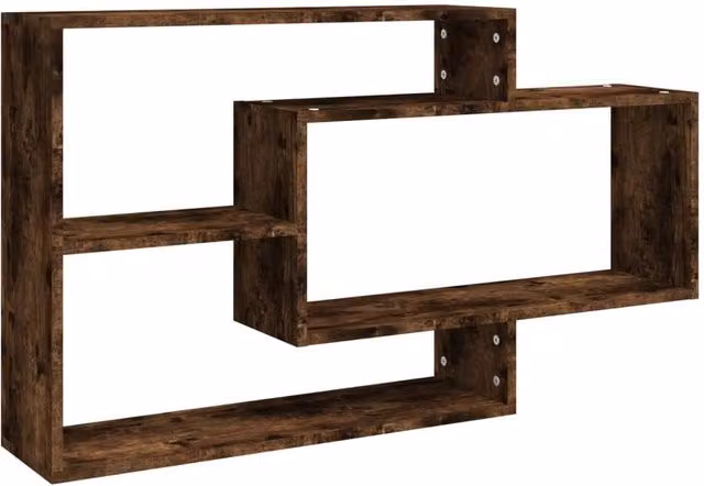 Berkfield Home Wall Mounted Shelf in Smoked Oak Brown, W/D/H: 104 x 20 x 58.5 cm – 1