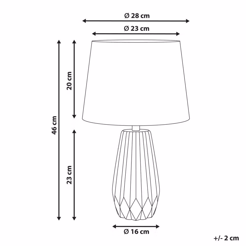 Wyld and Coco Grey Faceted Ceramic Table Lamp with Fabric Drum Shade – 3