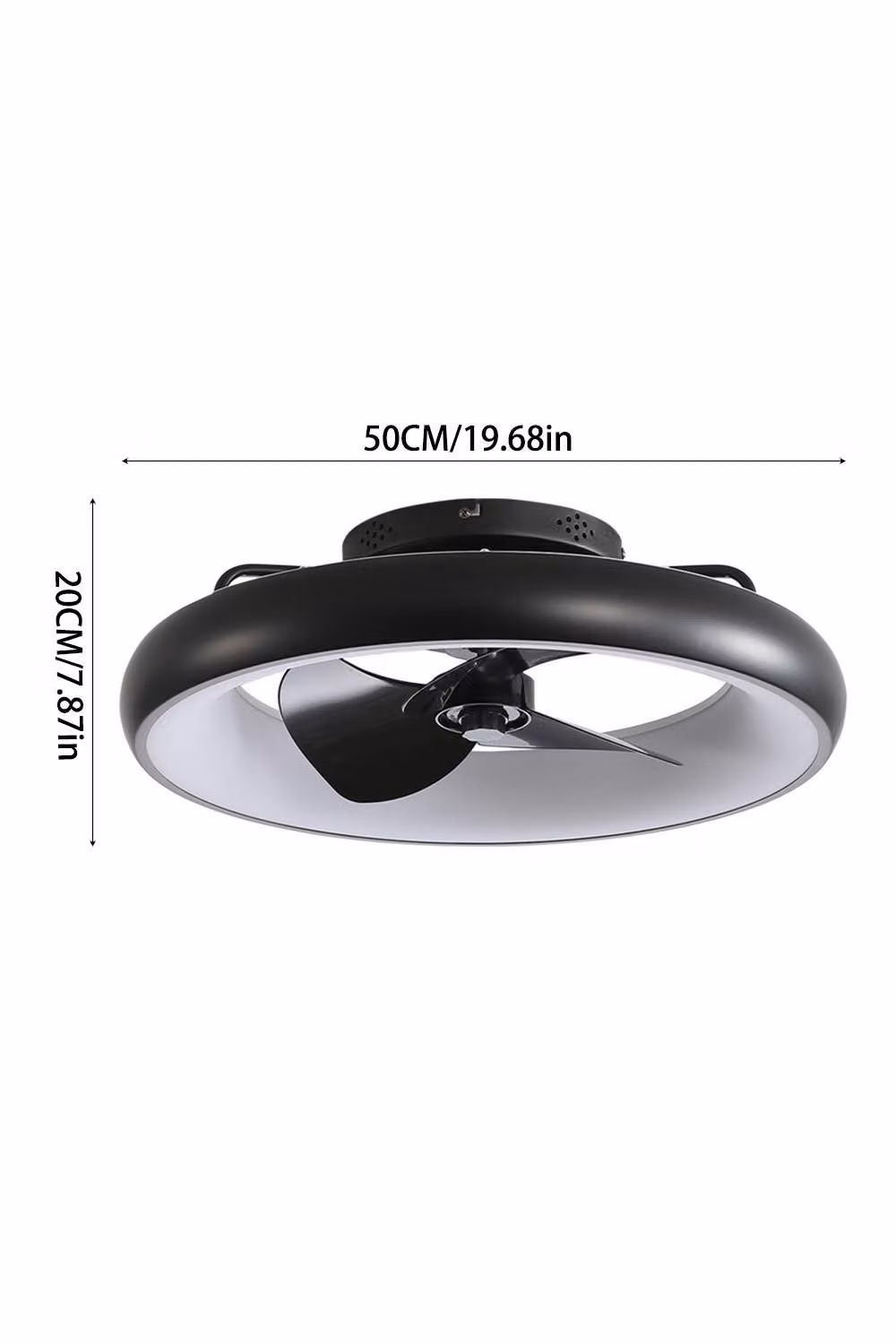 H&O Direct Industrial Style Ceiling Mount Fan with LED Light in Black – 3